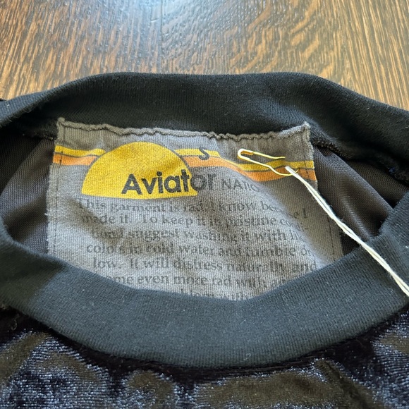 Aviator Nation - Classic Velvet Relaxed Sweatshirt - Black - Picture 4 of 4